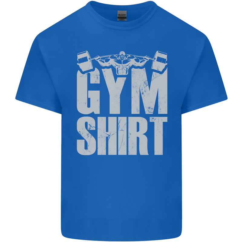 Gym Training Top Bodybuilding Weightlifting Kids T-Shirt Childrens Royal Blue