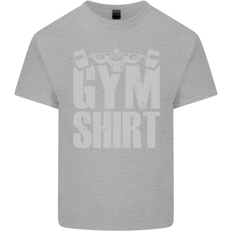 Gym Training Top Bodybuilding Weightlifting Kids T-Shirt Childrens Sports Grey