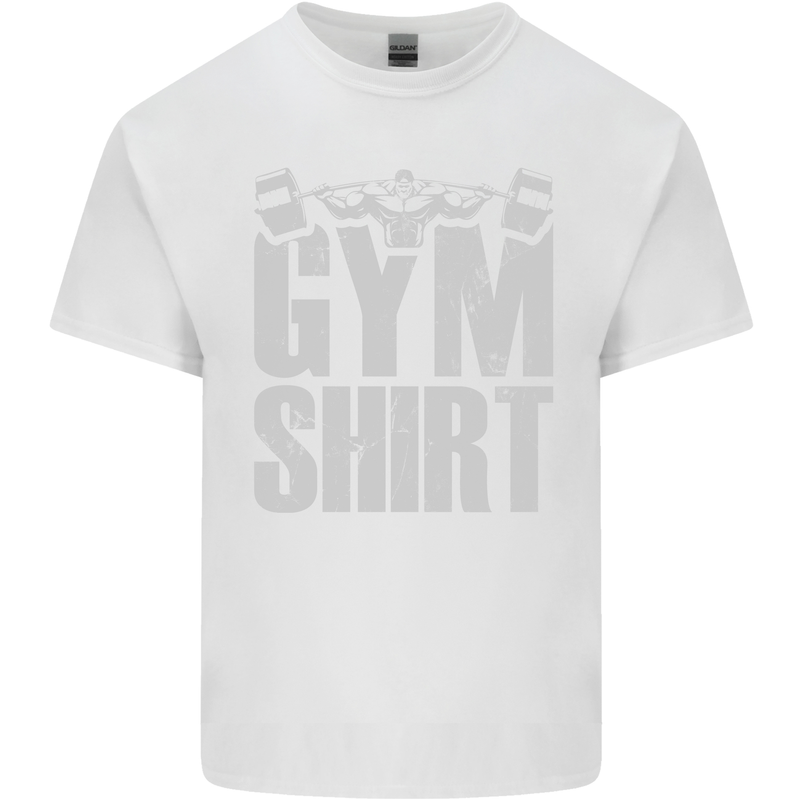 Gym Training Top Bodybuilding Weightlifting Kids T-Shirt Childrens White