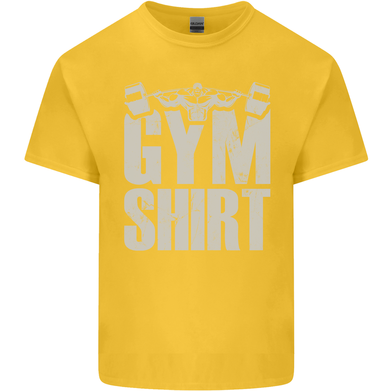 Gym Training Top Bodybuilding Weightlifting Kids T-Shirt Childrens Yellow