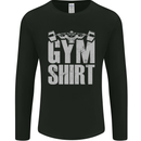 Gym Training Top Bodybuilding Weightlifting Mens Long Sleeve T-Shirt Black