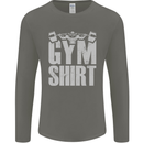 Gym Training Top Bodybuilding Weightlifting Mens Long Sleeve T-Shirt Charcoal