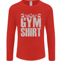 Gym Training Top Bodybuilding Weightlifting Mens Long Sleeve T-Shirt Red