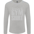 Gym Training Top Bodybuilding Weightlifting Mens Long Sleeve T-Shirt Sports Grey
