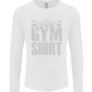 Gym Training Top Bodybuilding Weightlifting Mens Long Sleeve T-Shirt White