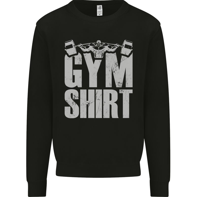 Gym Training Top Bodybuilding Weightlifting Mens Sweatshirt Jumper Black