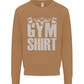 Gym Training Top Bodybuilding Weightlifting Mens Sweatshirt Jumper Caramel Latte