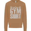 Gym Training Top Bodybuilding Weightlifting Mens Sweatshirt Jumper Caramel Latte