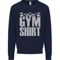 Gym Training Top Bodybuilding Weightlifting Mens Sweatshirt Jumper Navy Blue