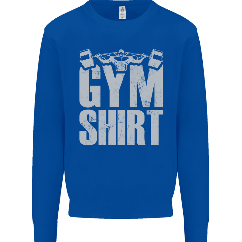 Gym Training Top Bodybuilding Weightlifting Mens Sweatshirt Jumper Royal Blue