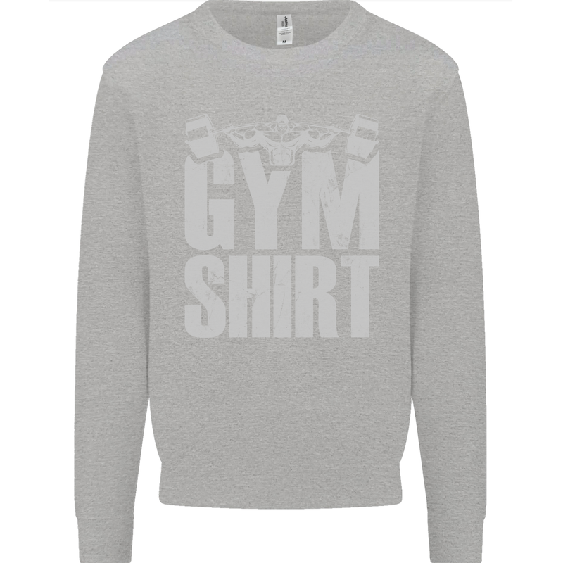 Gym Training Top Bodybuilding Weightlifting Mens Sweatshirt Jumper Sports Grey