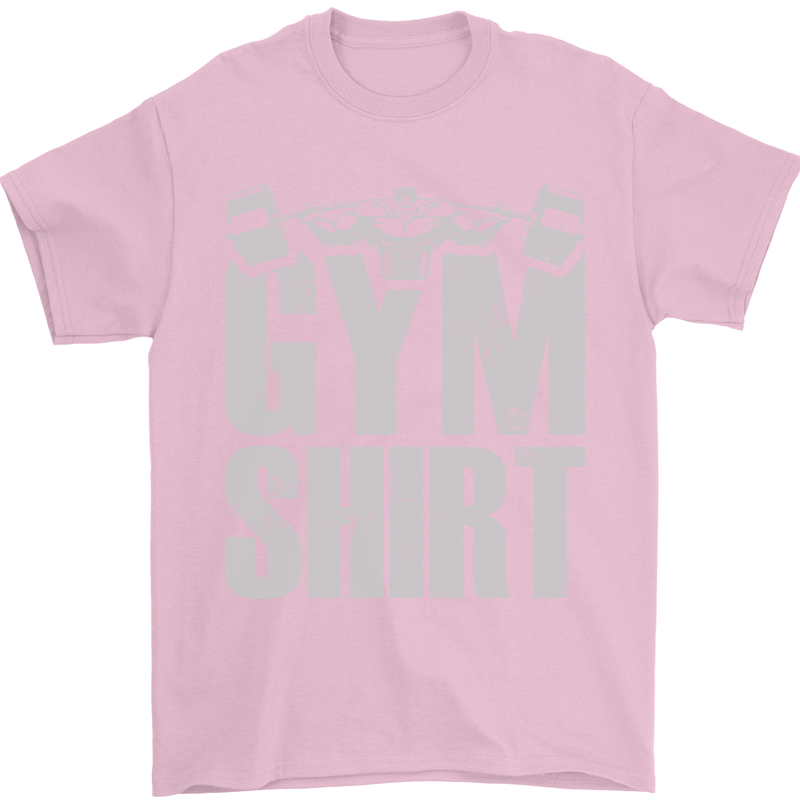 Gym Training Top Bodybuilding Weightlifting Mens T-Shirt Cotton Gildan Light Pink