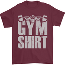 Gym Training Top Bodybuilding Weightlifting Mens T-Shirt Cotton Gildan Maroon