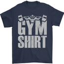 Gym Training Top Bodybuilding Weightlifting Mens T-Shirt Cotton Gildan Navy Blue