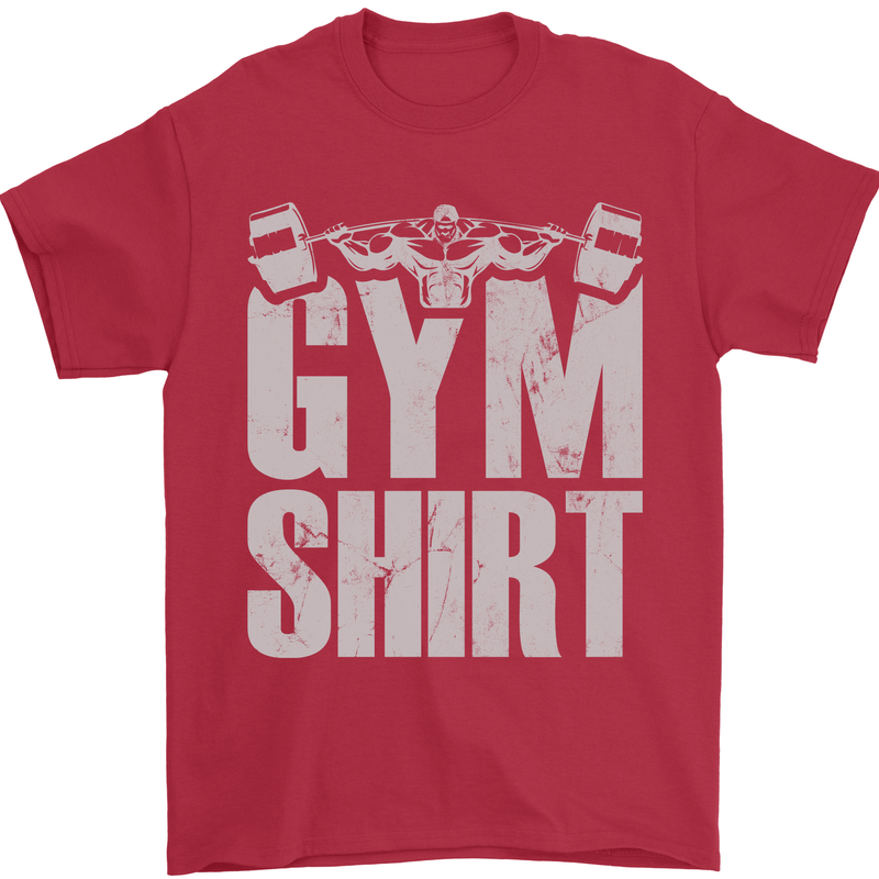 Gym Training Top Bodybuilding Weightlifting Mens T-Shirt Cotton Gildan Red