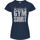 Gym Training Top Bodybuilding Weightlifting Womens Petite Cut T-Shirt Navy Blue