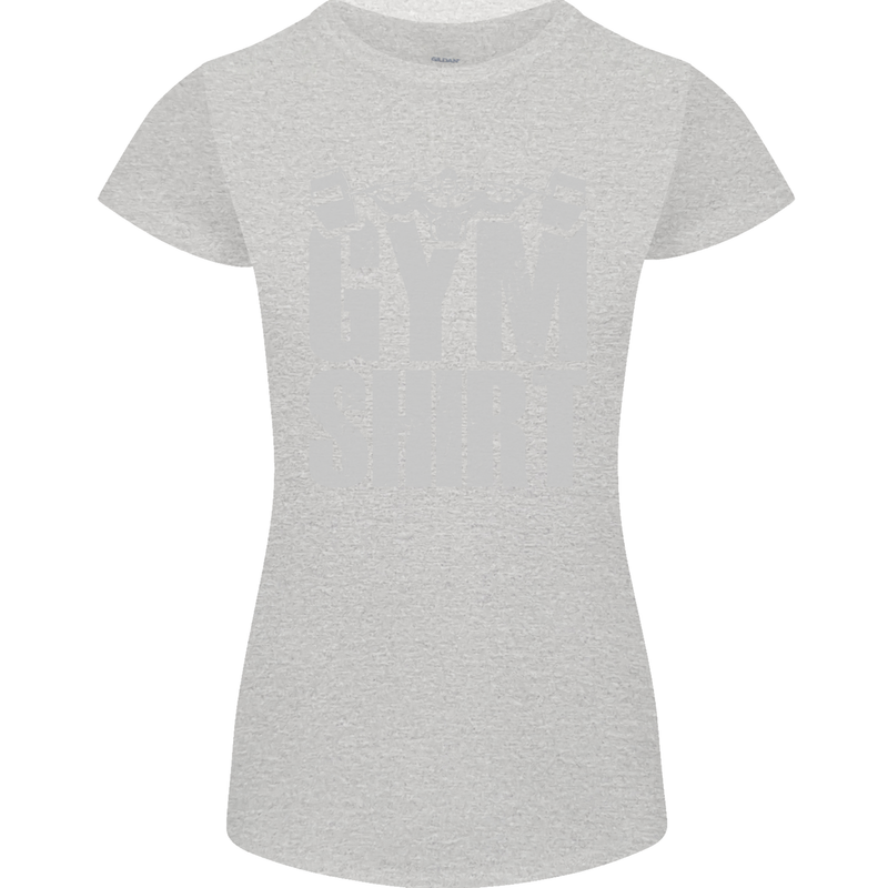 Gym Training Top Bodybuilding Weightlifting Womens Petite Cut T-Shirt Sports Grey