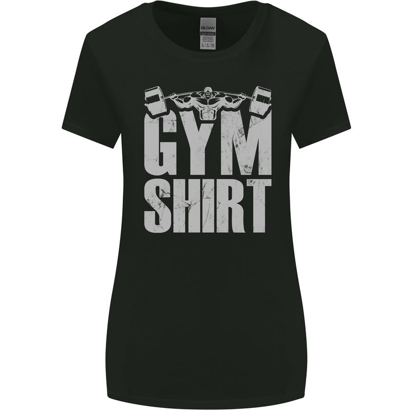 Gym Training Top Bodybuilding Weightlifting Womens Wider Cut T-Shirt Black