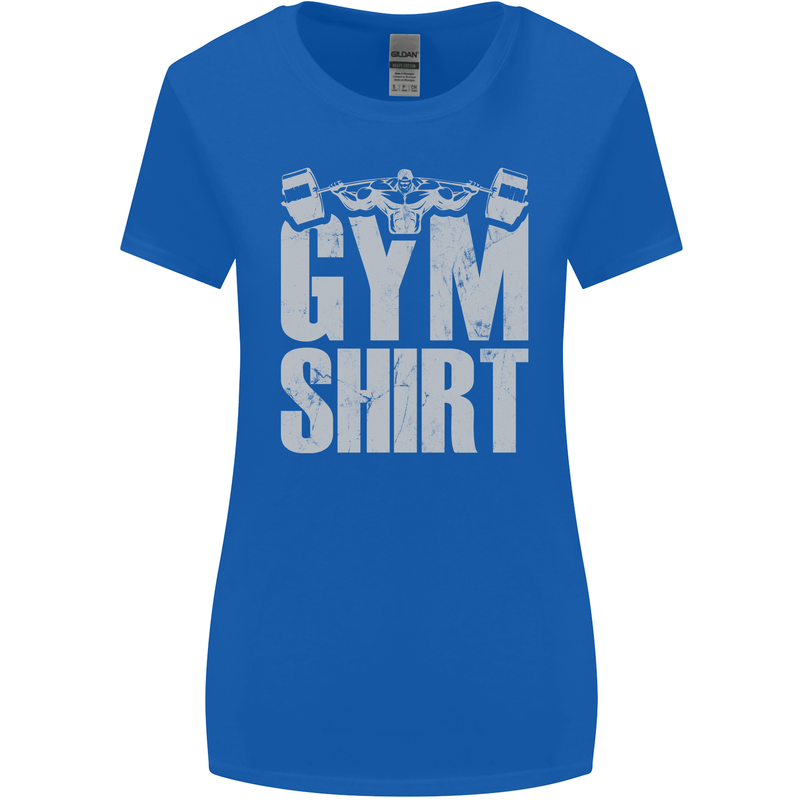 Gym Training Top Bodybuilding Weightlifting Womens Wider Cut T-Shirt Royal Blue