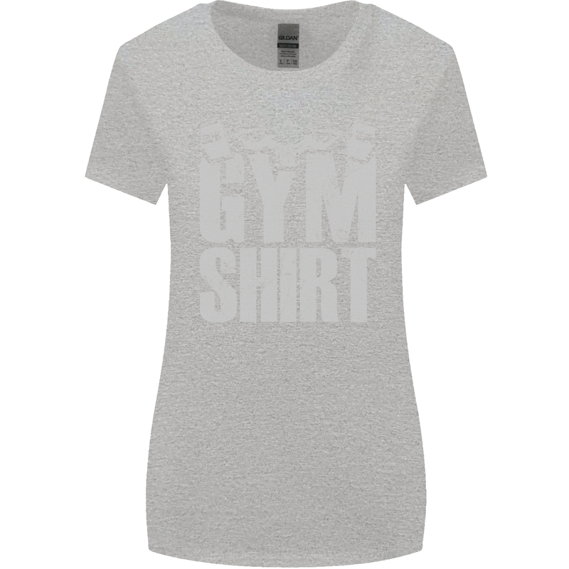 Gym Training Top Bodybuilding Weightlifting Womens Wider Cut T-Shirt Sports Grey