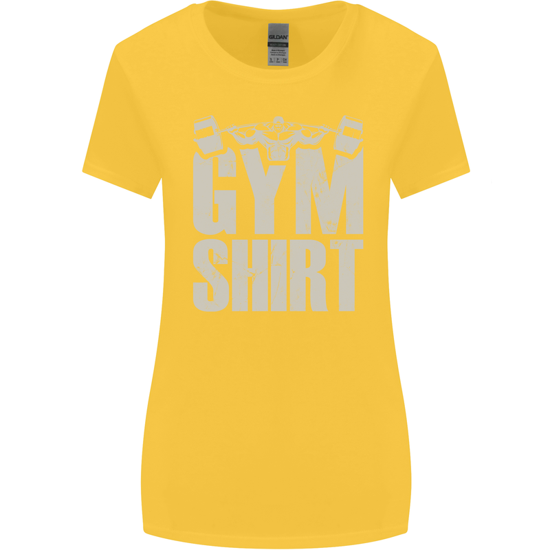 Gym Training Top Bodybuilding Weightlifting Womens Wider Cut T-Shirt Yellow