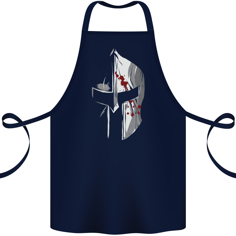 Gym Training Top Spartan Helmet MMA Cotton Apron 100% Organic Navy Blue