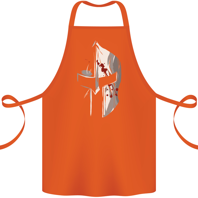 Gym Training Top Spartan Helmet MMA Cotton Apron 100% Organic Orange