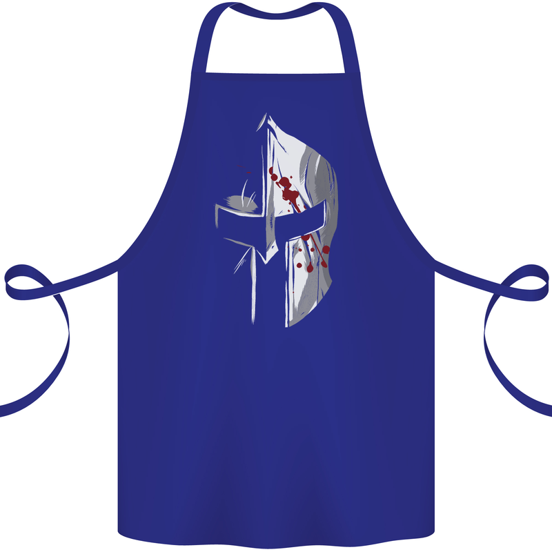 Gym Training Top Spartan Helmet MMA Cotton Apron 100% Organic Royal Blue