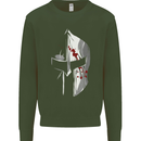 Gym Training Top Spartan Helmet MMA Kids Sweatshirt Jumper Forest Green