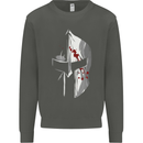 Gym Training Top Spartan Helmet MMA Kids Sweatshirt Jumper Storm Grey