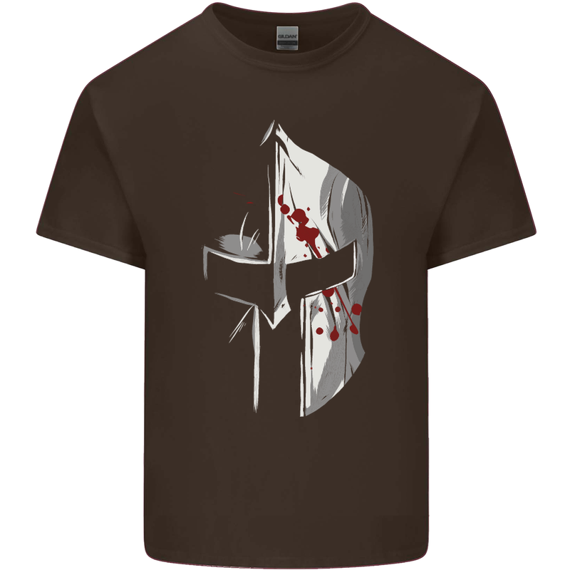 Gym Training Top Spartan Helmet MMA Kids T-Shirt Childrens Chocolate