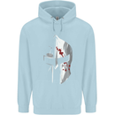 Gym Training Top Spartan Helmet MMA Mens 80% Cotton Hoodie Light Blue