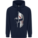 Gym Training Top Spartan Helmet MMA Mens 80% Cotton Hoodie Navy Blue