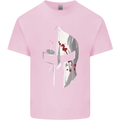 Gym Training Top Spartan Helmet MMA Mens Cotton T-Shirt Tee Top Light Pink