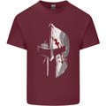 Gym Training Top Spartan Helmet MMA Mens Cotton T-Shirt Tee Top Maroon