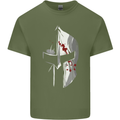 Gym Training Top Spartan Helmet MMA Mens Cotton T-Shirt Tee Top Military Green