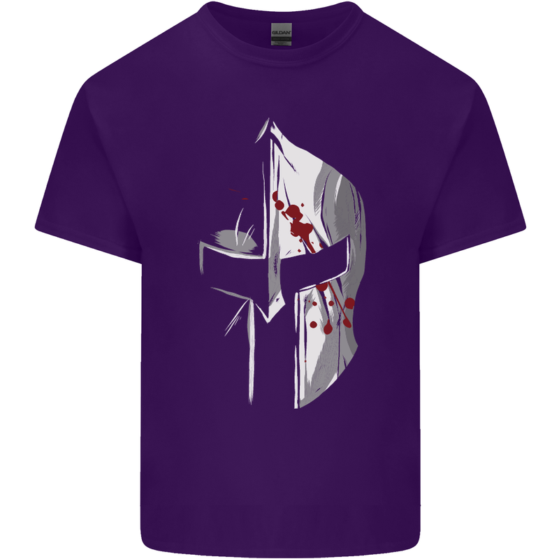 Gym Training Top Spartan Helmet MMA Mens Cotton T-Shirt Tee Top Purple