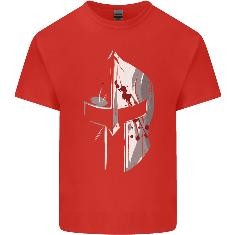 Gym Training Top Spartan Helmet MMA Mens Cotton T-Shirt Tee Top Red