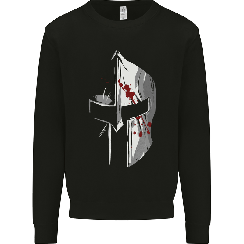 Gym Training Top Spartan Helmet MMA Mens Sweatshirt Jumper Black