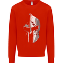 Gym Training Top Spartan Helmet MMA Mens Sweatshirt Jumper Bright Red