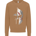 Gym Training Top Spartan Helmet MMA Mens Sweatshirt Jumper Caramel Latte