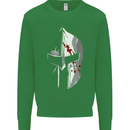 Gym Training Top Spartan Helmet MMA Mens Sweatshirt Jumper Irish Green