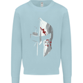 Gym Training Top Spartan Helmet MMA Mens Sweatshirt Jumper Light Blue