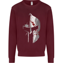 Gym Training Top Spartan Helmet MMA Mens Sweatshirt Jumper Maroon