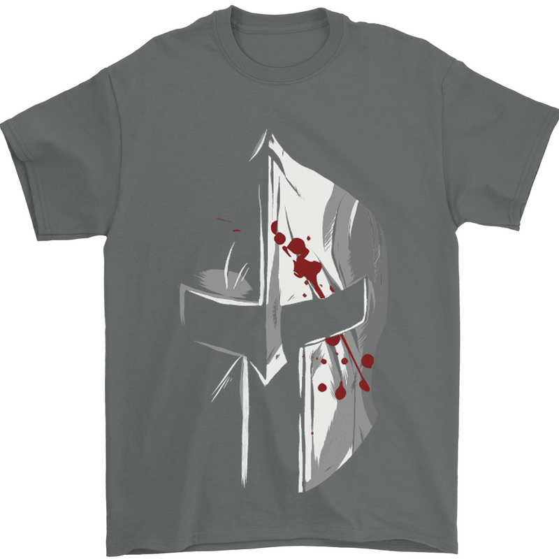 Gym Training Top Spartan Helmet MMA Mens T-Shirt Cotton Gildan Charcoal