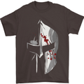 Gym Training Top Spartan Helmet MMA Mens T-Shirt Cotton Gildan Dark Chocolate