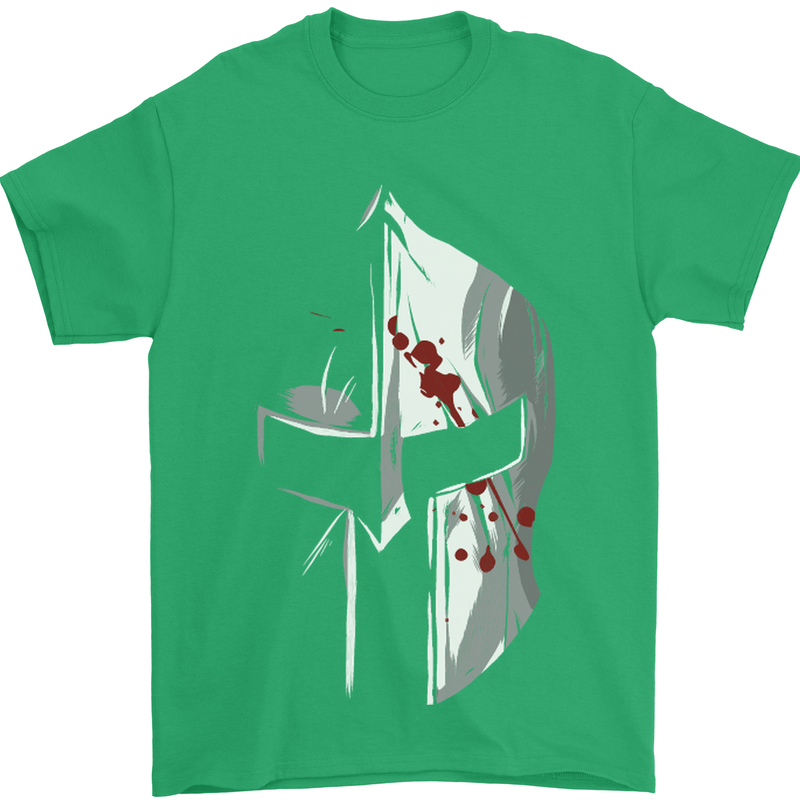 Gym Training Top Spartan Helmet MMA Mens T-Shirt Cotton Gildan Irish Green