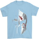 Gym Training Top Spartan Helmet MMA Mens T-Shirt Cotton Gildan Light Blue