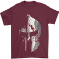 Gym Training Top Spartan Helmet MMA Mens T-Shirt Cotton Gildan Maroon
