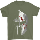 Gym Training Top Spartan Helmet MMA Mens T-Shirt Cotton Gildan Military Green